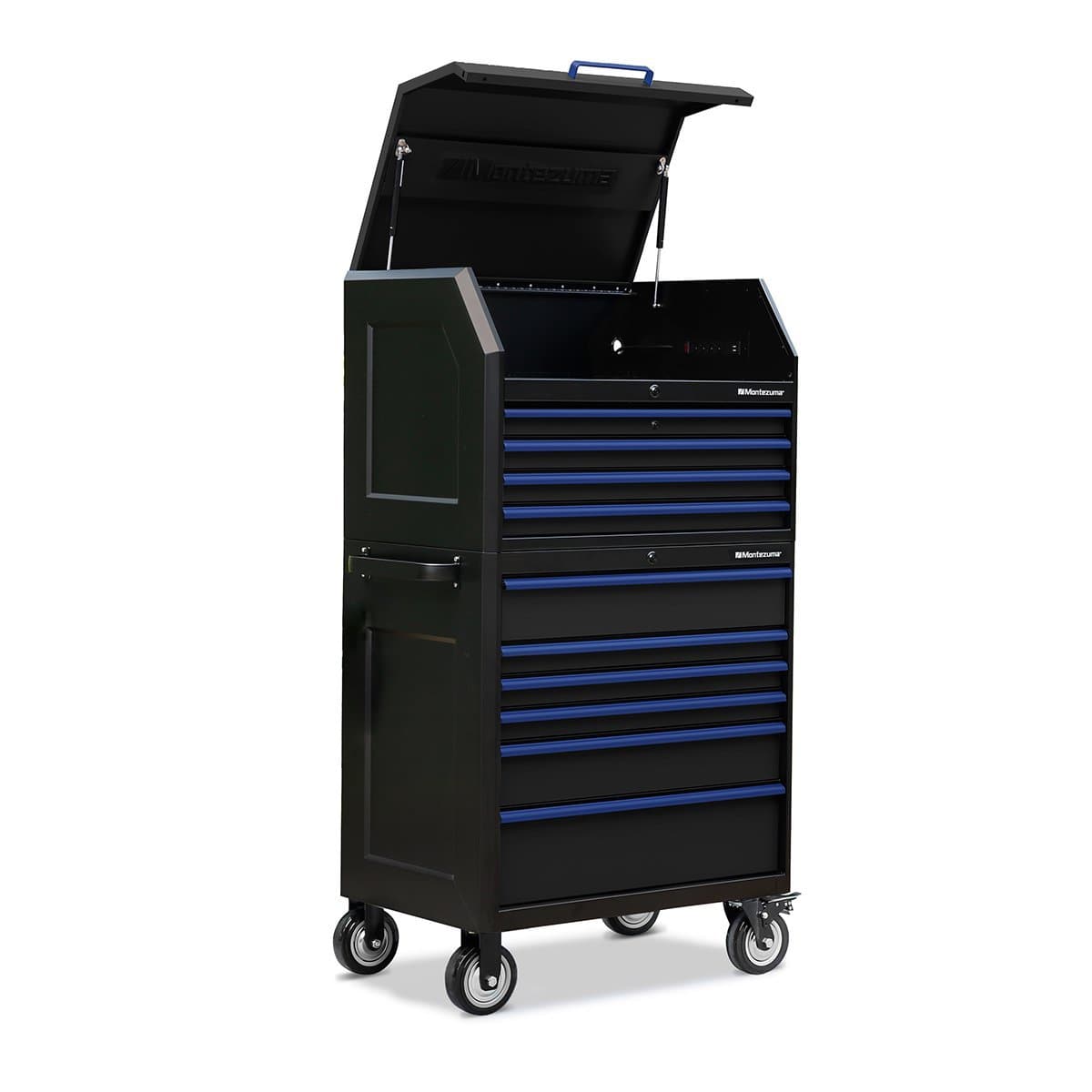 Montezuma Large 36 X 24 Inch Tool Box Rolling Tool Cabinet With Multiple Power Outlets & Drawers - Senior.com Tool Cabinets